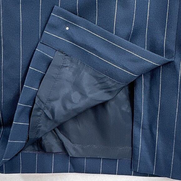 VTG Anne Klein Wool Pencil Skirt 10 Blue Pin Stripe Career Preppy Academia USA - Picture 13 of 14